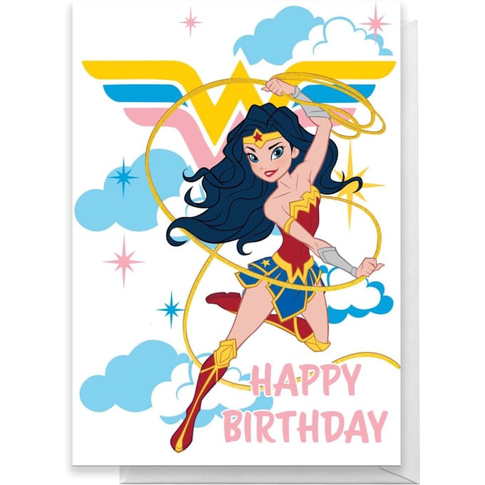 Wonder Woman Happy Birthday Greetings Card - Large Card