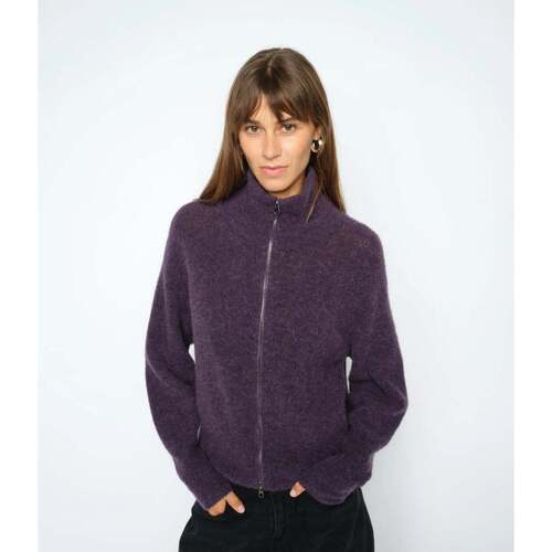 Vest Mos Mosh Thora Knit Zip Cardigan Ciruela