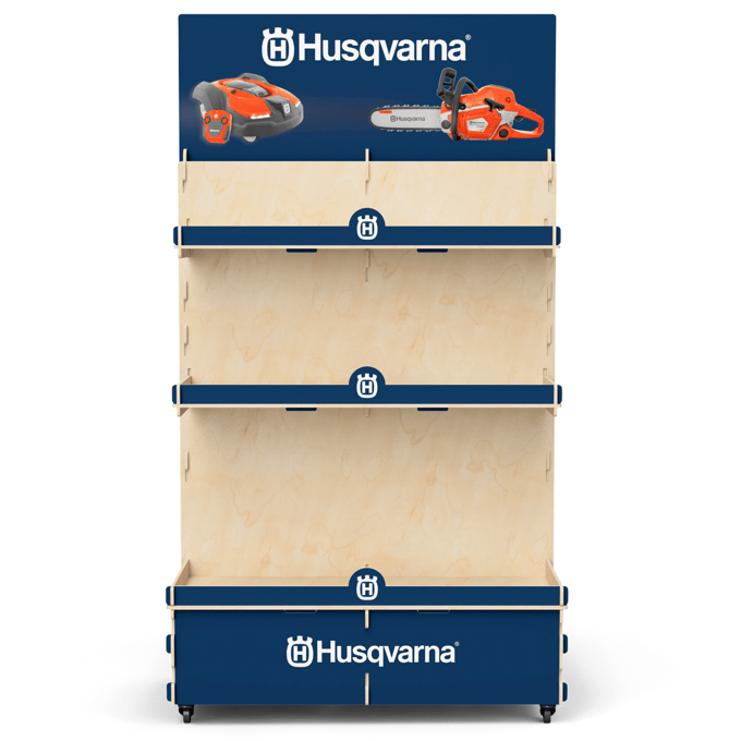 Houten display voor speelgoed