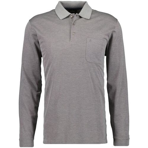 Ragman Softknit Polo Fineline Zilvergrijs / male