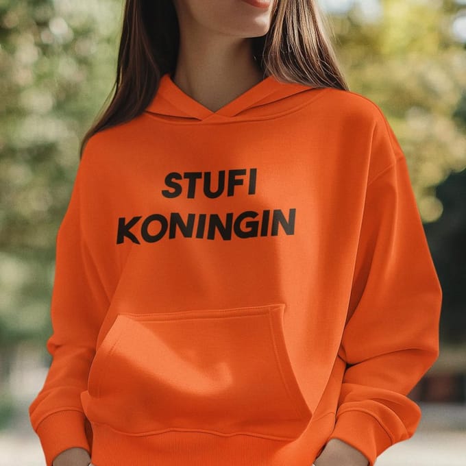 Oranje Koningsdag Hoodie Stufi Koningin M