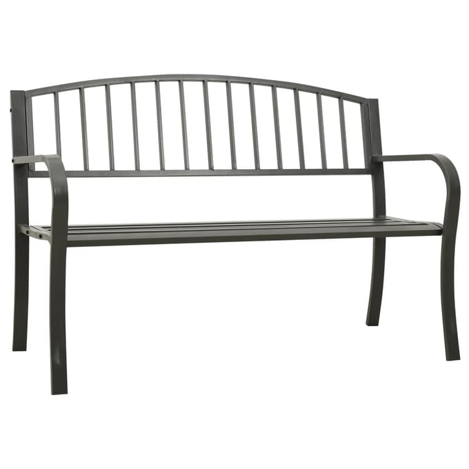 vidaXL - Tuinbank - 120 - cm - staal - grijs
