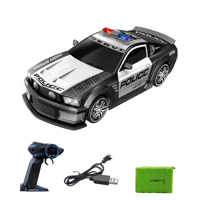 Afstandsbediening Drift Auto Afstandsbediening Politieauto Groot Formaat Afstandsbedieningsauto 1/12 2.4GHz Afstandsbediening 1 battery zwart