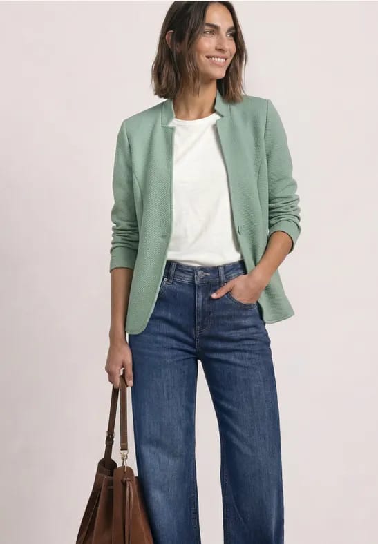Blazer met reverskraag en structuur
