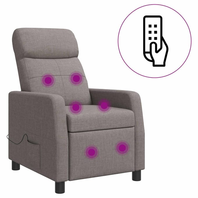 vidaXL - Massage - Relaxstoel - Taupe - Stof