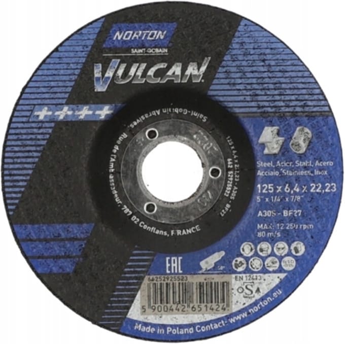 Norton Vulcan - Slijpsteen - 125mm - Grofkorrel - Metaalbewerking