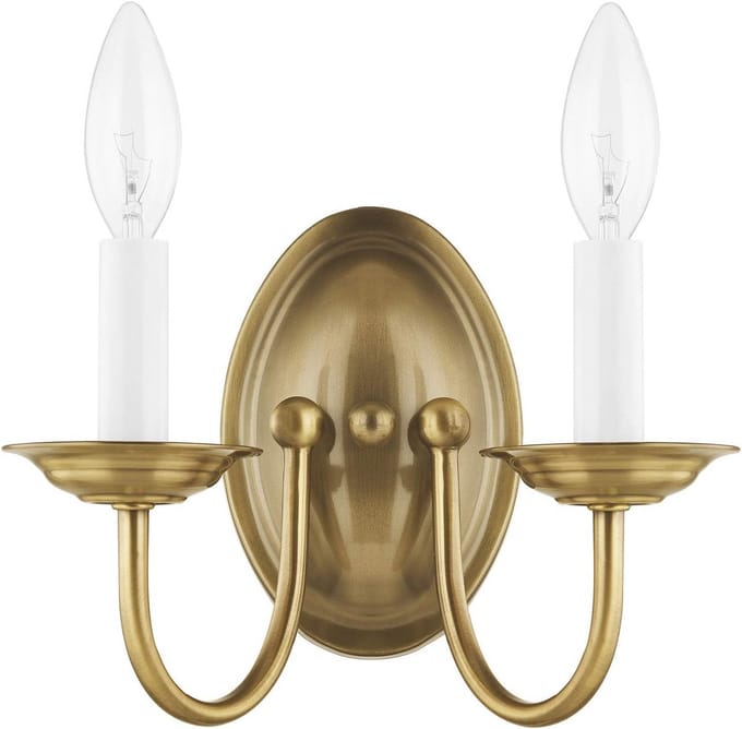 2-Lichts Wandlamp Brushed Nikkel voor Woonkamer en Slaapkamer