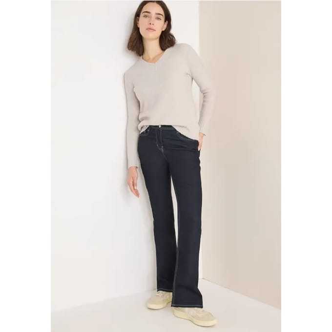 Trui met bouclé V-hals