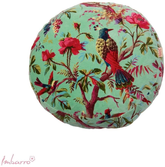 Imbarro - Kussen - Sierkussen - Paradise - Groen - Grass - Rond - 45cm