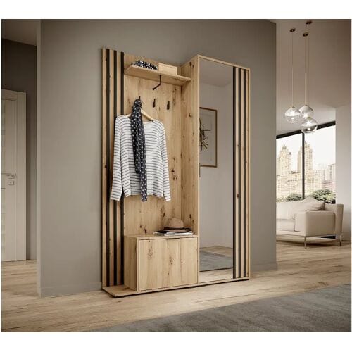 MINIO go for it, Garderobe NEL, met spiegel, artisan eiken/zwart