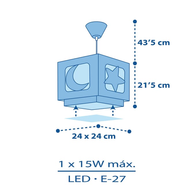 Dalber Hanglamp Moonlight - Glow In The Dark Blauw