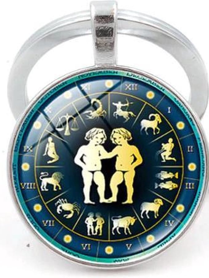 Tweeling sterrenbeeld sleutelhanger -horoscoop-sterrenbeeld-astrologie-gift-geschenk