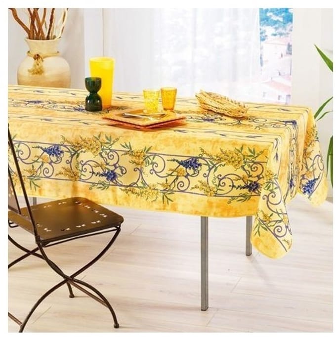 Provençaals Rechthoekig Vlekbestendig Tafelkleed Wisteria 100% Polyester