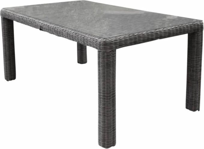 Bergamo 180x100x78 dining tafel natural white grey + glasplaat