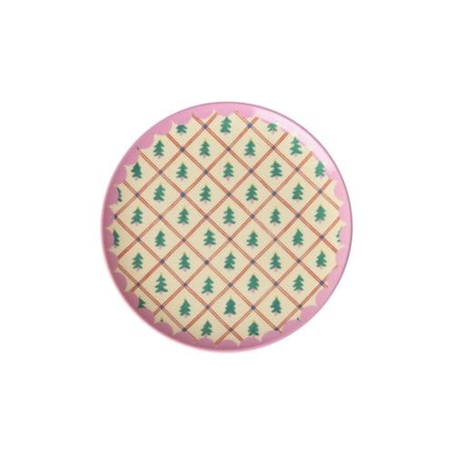 Rice melamine dessert bord kerstbomen