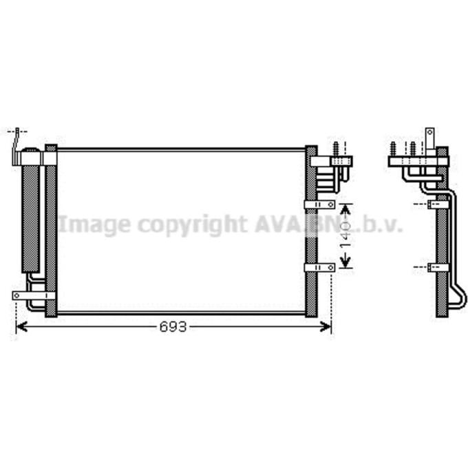 Condensator, airconditioning AVA COOLING KA5093D