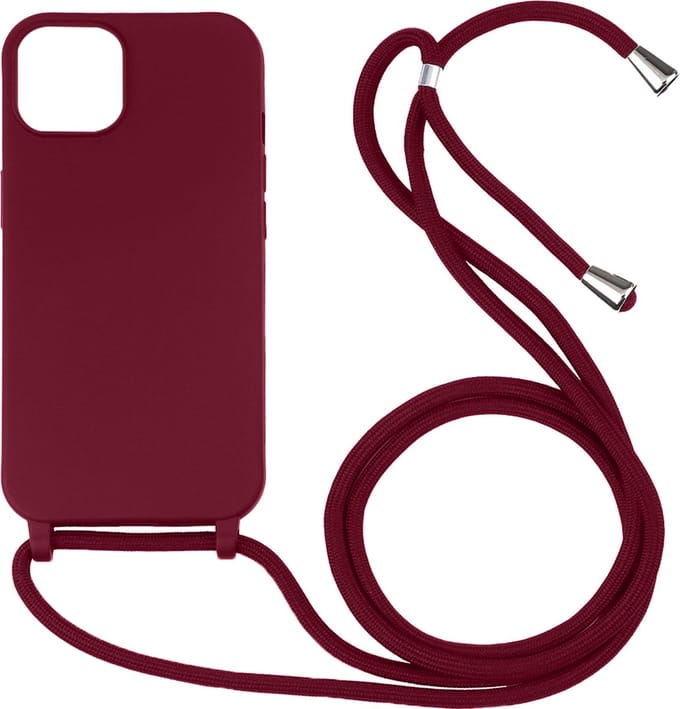 Hoesje geschikt voor iPhone 16 Pro Max - Backcover - Koord - Softcase - Flexibel - TPU - Rood