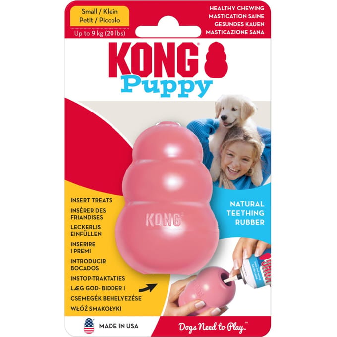 KONG Puppy Maat S Roze Rubberen Puppyspeelgoed