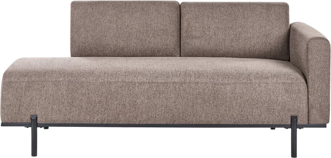 BELIANI SAVASSE - Chaise longue - Lichtbruin - Kunstlinnen