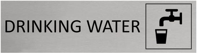 CombiCraft aluminium deurbordje Drinking water 165x45mm met tape