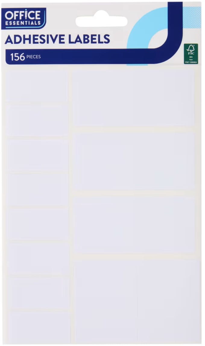Office Essentials - Etiketten - Labels - 36 stuks - 34 x 75 mm - Zelfklevend