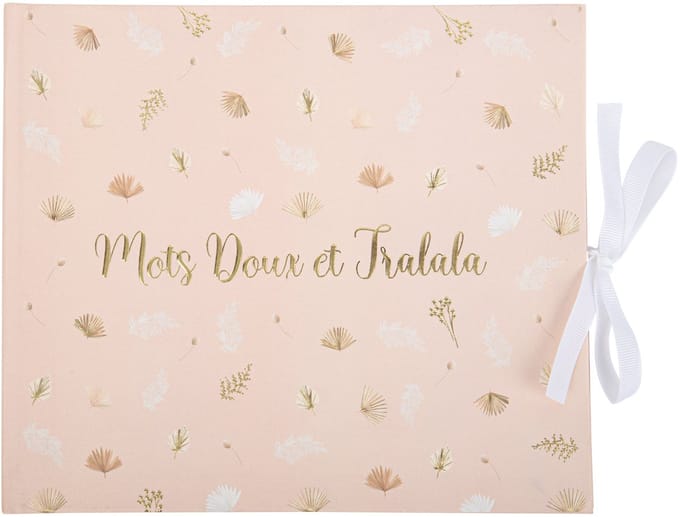 ARTYFETES - Boho Gastenboek blush en goud 68 pagina's met lint