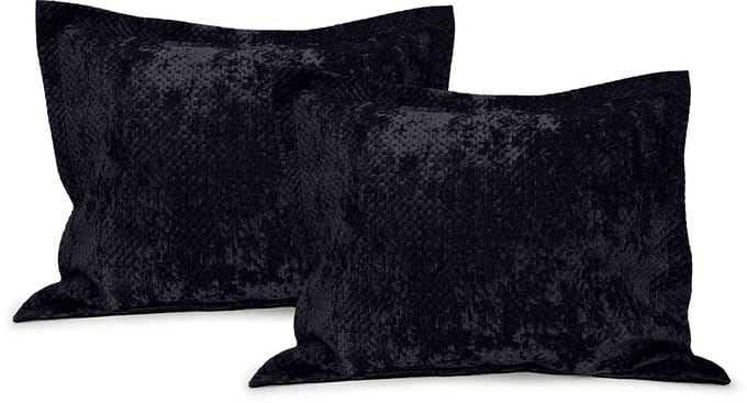LINNICK Velvet Kussensloop - Zwart - Kussensloop 60x70cm - Kussenslopen Set van 2