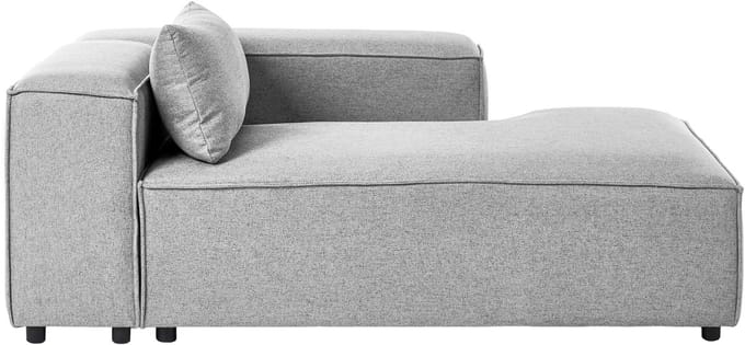 BRANDE - Chaise longue - Grijs - Linkszijdig - Polyester