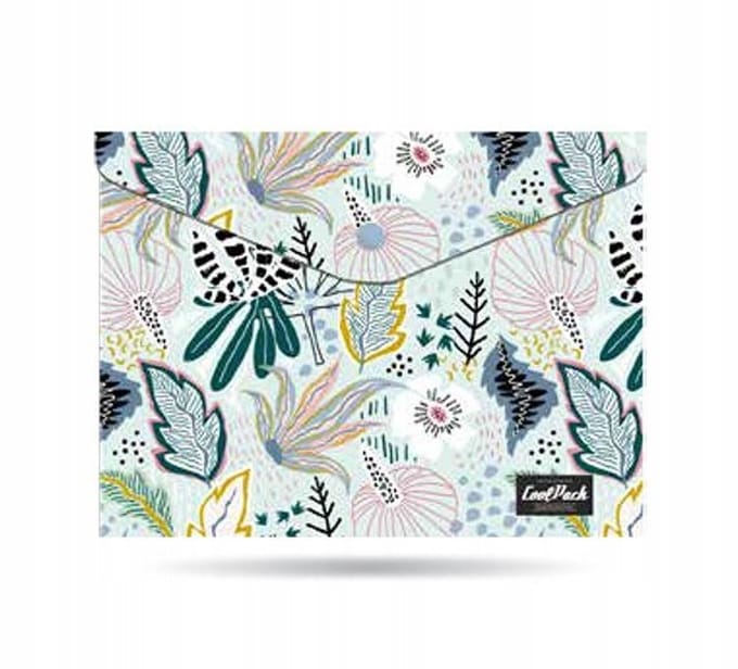 CoolPack Davao A4 Kaart Kaart met Drukknoop - Bloemen Blauw