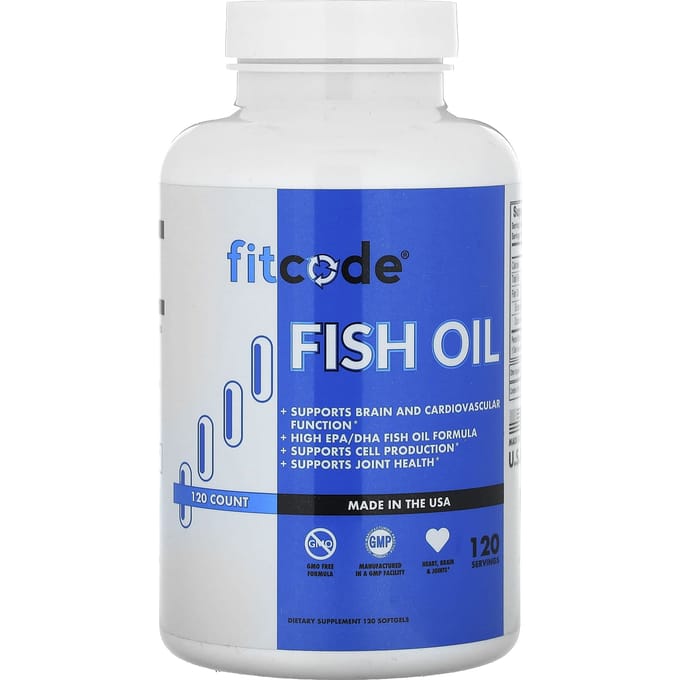 fitcode, huile de poisson, 120 gélules molles