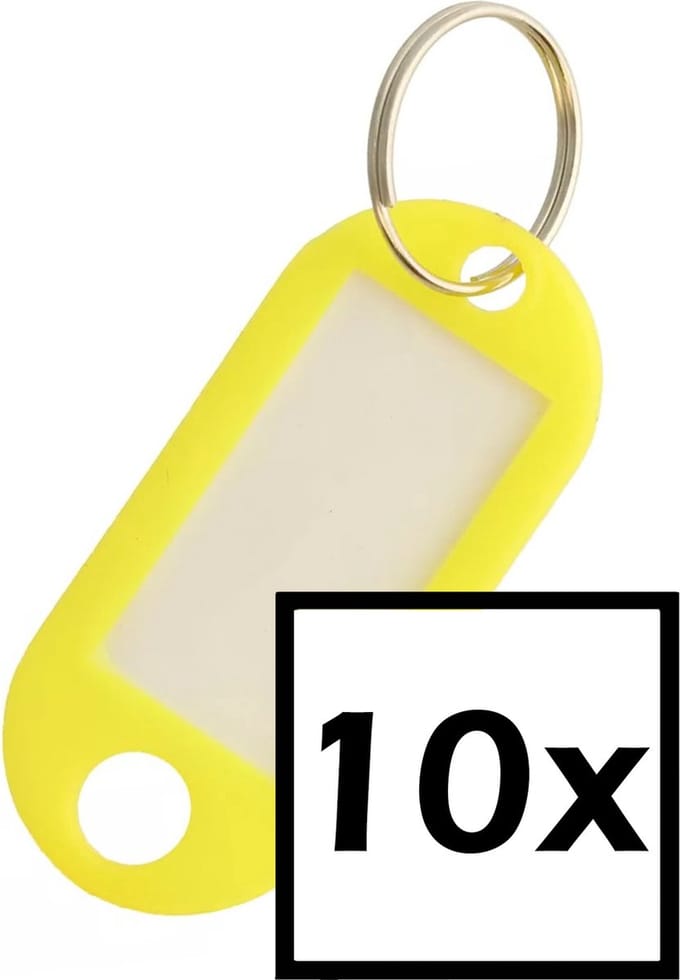 Sleutelhanger Sleutellabel Bagage Label Sleutel Naamlabel - Geel - 10x