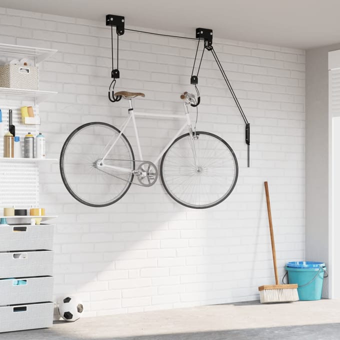 Vidaxl Treuil de levage pour vélo avec support plafond, 57 kg