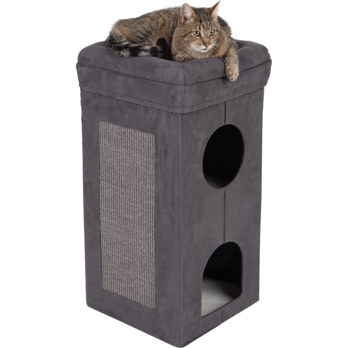 Soft'n Scratchy Krabtoren Opvouwbaar Donkergrijs/Wit H77 x L39 x B39 cm