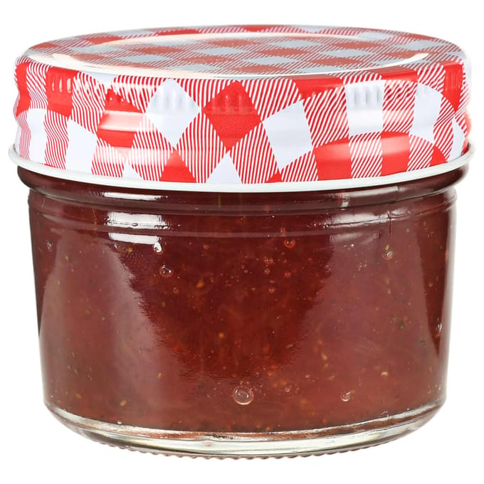 vidaXL - Jampotten - met - wit - met - rode - deksels - 96 - st - 110 - ml - glas