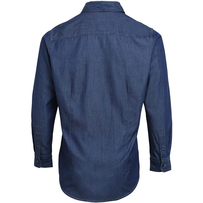 Premier Heren Jeanssteek Lange Mouw Denim Shirt (Indigo Denim)