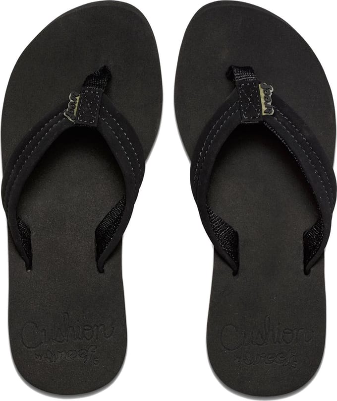 Reef Cushion Breezeblack/Black Dames Slippers - Zwart - Maat 40
