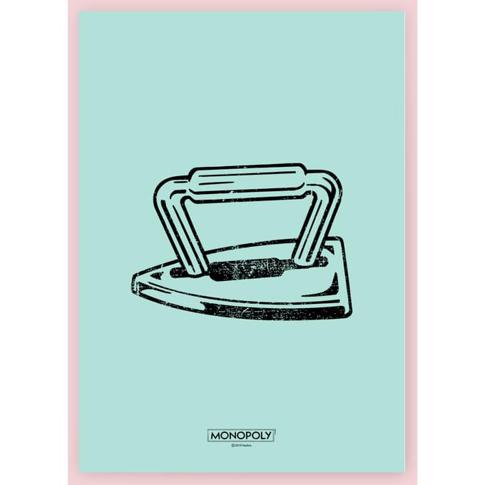 Monopoly Iron Letterpress Art Print - A4