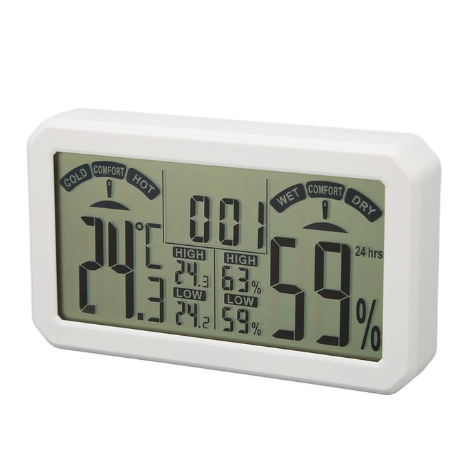 Temperatuur Vochtigheidsmeter Digitaal Hoge Nauwkeurigheid Elektronisch Wandmontage Thermometer Hygrometer voor gray