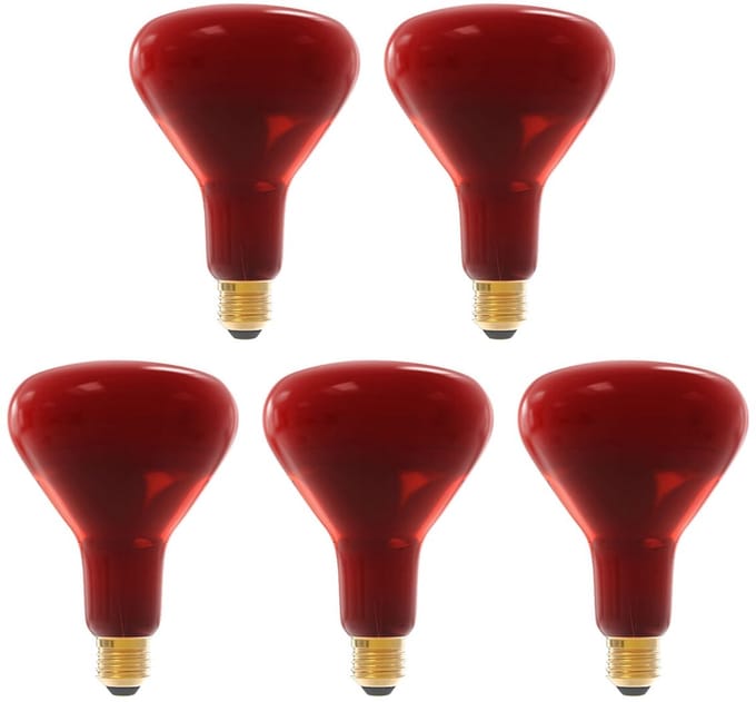 Technik Infrarood Warmtelamp R125 E27 - 250W - Volledig Rood - Dimbaar - 5 stuks