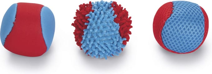 Beeztees Splashbal - Hondenspeelgoed - Blauw/Rood - 6,2 cm - 3st