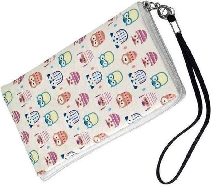 Uil design wit portemonnee etui tasje XL