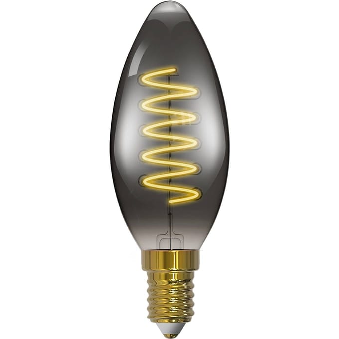 Arcchio LED-kaarslamp, E14, 4,9 W, rookgrijs, 1800 K