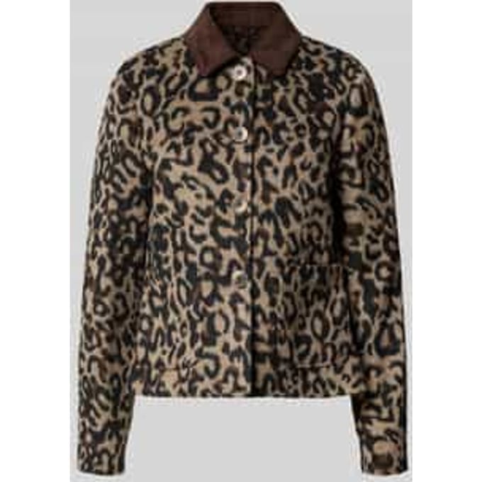 Regular fit jack met platte kraag