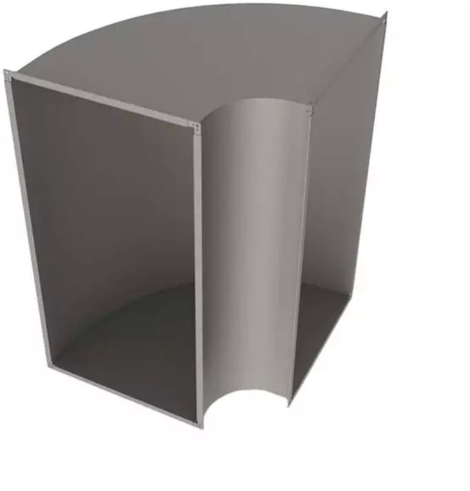 Bocht 90 graden verticaal 100 mm x 100 mm