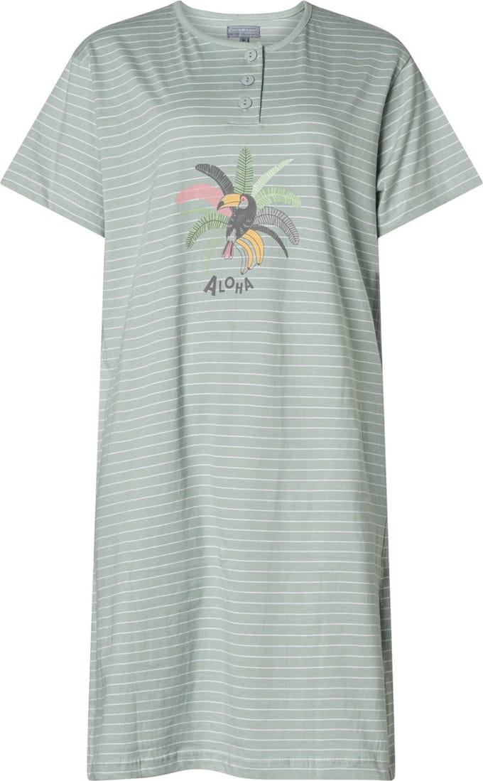 Cocodream dames nachthemd korte mouw - maat M - Aloha - groen