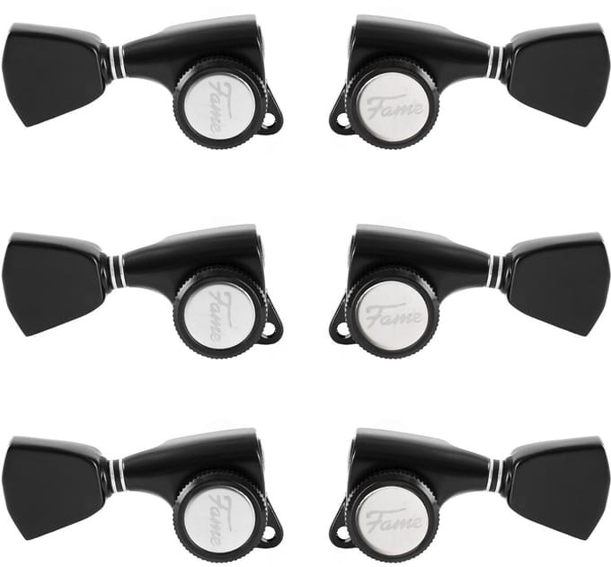 Fame 334KSM Locking Tuners 3+3 Black - Stemmechaniek voor gitaar