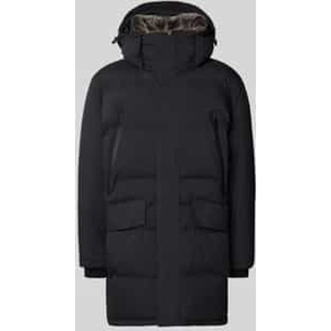 Regular fit gewatteerde mantel met afneembare capuchon
