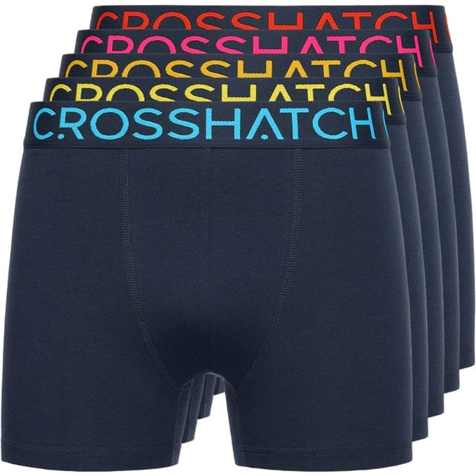 Crosshatch Heren Chasma Boxershorts (Set van 5) (Marine)