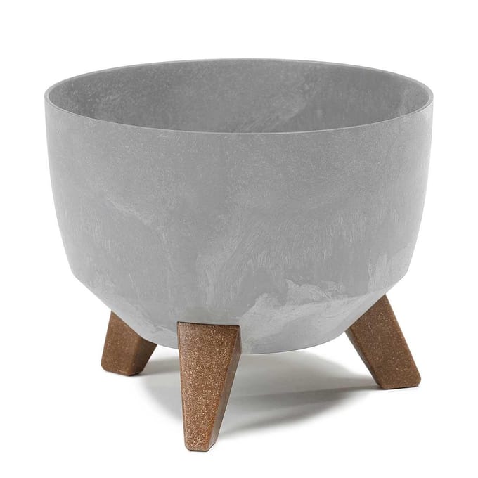 HowHomely Rosa Linea - Bloempot - Grijs Beton - UV-bestendig
