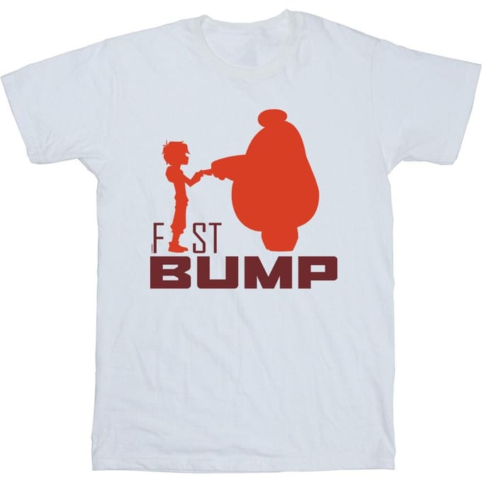 Disney Heren Big Hero 6 Baymax Fist Bump Cutout T-Shirt (Wit)
